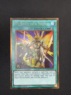 My Body as a Shield PGL2-EN074 Gold Rare 1st Edition Light Play - Image 3
