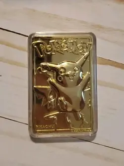 23K Gold Plated - Pokemon PIKACHU Trading Card & Cert Of Authenticity - Image 3