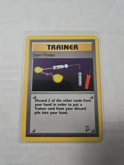 Item Finder 103/130 Rare Non-Holo Base 2 Set Pokemon Trainer Card - Image 1