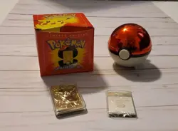 23K Gold Plated - Pokemon PIKACHU Trading Card Ball w/Worn Box - Image 1
