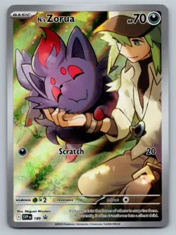 Pokemon TCG N's Zorua SVP189 Scarlet & Violet Promo Holo Card NM Condition - Image 1