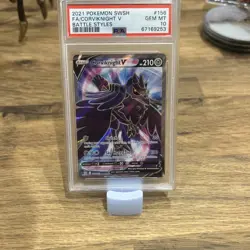 Pokemon Corviknight v Full Art Holo Card 156/163 Battle Styles Ultra R PSA 10 - Image 1