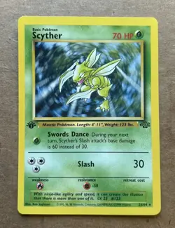 First Edition Scyther 26/64 Jungle Regular Non-Holo Card Vintage Pokemon TCG - Image 1