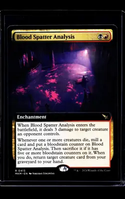 MTG Magic The Gathering MKM Karlov Manor Extended Art 413 Blood Spatter Analysis - Image 1