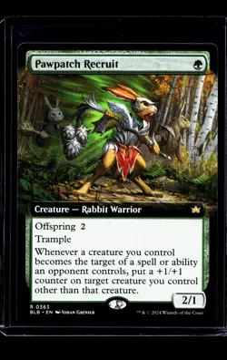 2024 MTG Magic The Gathering BLB Bloomburrow Extended Art #363 Pawpatch Recruit - Image 1