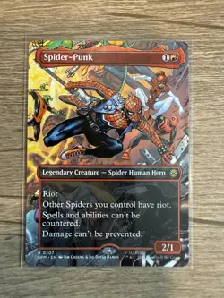 Spider-Punk BORDERLESS SCENE #207 NM/M MTG Spiderman Magic Card - Image 1