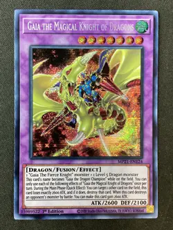 Yugioh #MP21-EN124 Gaia the Magical Knight of Dragons 1st Ed Prismatic Secret NM - Image 1