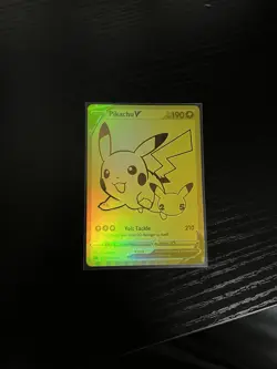 Pokemon Celebrations Pikachu V Gold Promo Card SWSH145 - Image 1