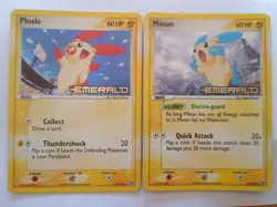 Pokemon Cards Ex Emerald Plusle 39/106 & Minun 37/106 Reverse Holo Stamped - Image 1