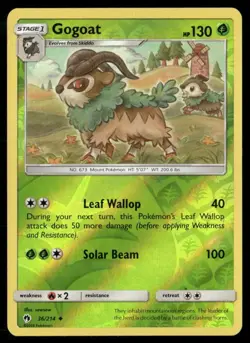2018 Lost Thunder Set Pokemon Card 036 Gogoat Reverse Foil LP - Image 1