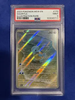 Squirtle #170/165 Illustration Rare 151 Holo PSA 9 MINT 2023 Pokemon TCG Card - Image 1