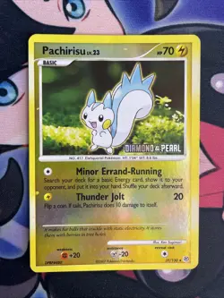 Pachirisu LV.23 Reverse Holo 35/130 STAMPED Diamond & Pearl Pokemon Card 2007 MP - Image 1