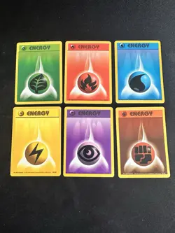 Pokemon TCG Base Set Energy Cards Complete Set Of 6 | WOTC LP-NM Condition - Image 1