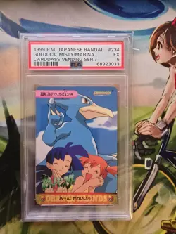PSA5 Mint Golduck Misty Carddass BANDAI 234 Pokemon Card Japanese VINTAGE 1999 - Image 1