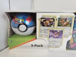 Pokemon Eevee Lunchbox Tin Pokeball TCG Treasures Booster Packs Foil Cards - Image 3