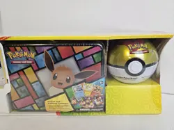 Pokemon Eevee Lunchbox Tin Pokeball TCG Treasures Booster Packs Foil Cards - Image 4