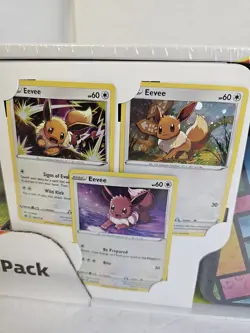 Pokemon Eevee Lunchbox Tin Pokeball TCG Treasures Booster Packs Foil Cards - Image 5