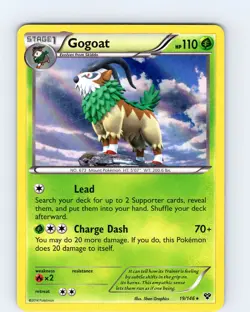 Pokemon TCG Gogoat XY Base Set 19/146 Holo Rare Card Played LP - Image 1
