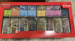 Costco Pokemon Prismatic Evolutions 8 Mini-Tins with Promo Cards Sealed - Image 1