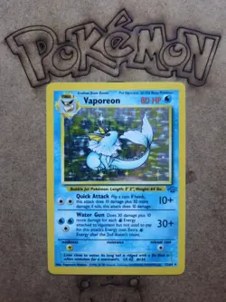 Vaporeon 12/64 Holo Rare Pokemon Card | Near Mint | Jungle WOTC 1999 - Image 1