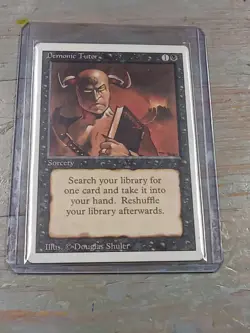 DEMONIC TUTOR MAGIC THE GATHERING MTG REVISED SET 1994 VINTAGE RARE TCG CARD - Image 1