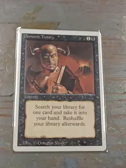 DEMONIC TUTOR MAGIC THE GATHERING MTG REVISED SET 1994 VINTAGE RARE TCG CARD - Image 2