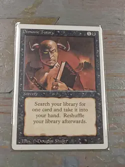 DEMONIC TUTOR MAGIC THE GATHERING MTG REVISED SET 1994 VINTAGE RARE TCG CARD - Image 3