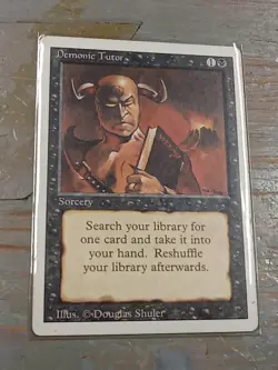 DEMONIC TUTOR MAGIC THE GATHERING MTG REVISED SET 1994 VINTAGE RARE TCG CARD - Image 4