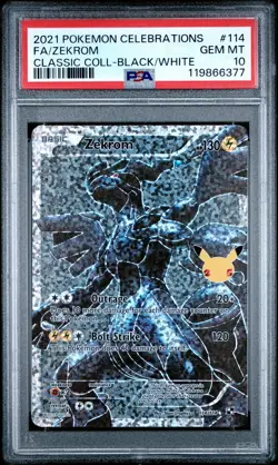 2021 POKEMON CELEBRATIONS CLASSIC COLL #114 FULL ART/ZEKROM PSA 10 - Image 1