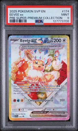 Pokemon Prismatic Evolutions Super-Premium Collection #174 Eevee EX PSA 9 - Image 1