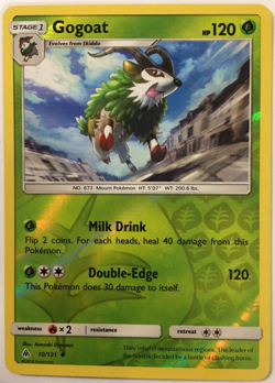 POKEMON GOGOAT 10/131 FORBIDDEN LIGHT UNCOMMON REVERSE HOLO NEAR MINT - Image 1