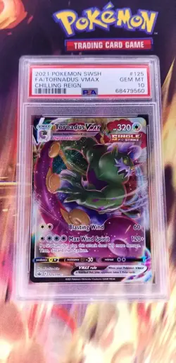 2021 Pokemon SWSH Chilling Reign FA Tornadus VMAX #125 PSA GEM MINT 10 - Image 1
