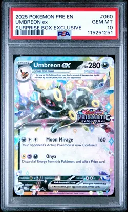 2025 POKEMON PRE EN-PRISMATIC EVOLUTIONS #060 UMBREON EX PSA 10 - Image 1