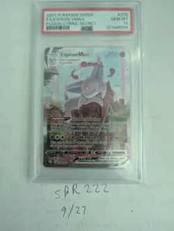 Pokemon Espeon VMAX TCG Secret Rare Alt Art 270/264 Fusion Strike 2021 PSA 10 - Image 1