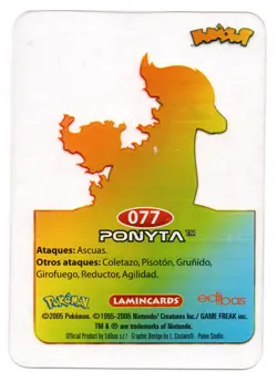 PONYTA #077 LAMINCARD COLECCION POKEMON LAMINCARDS 2005 EDIBAS (USADA) - Image 2