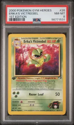 2000 POKEMON GYM HEROES 1ST EDITION #26 ERIKA'S VICTREEBEL PSA 8 - Image 1