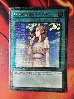 Yugioh! Forbidden Chalice 1st edition RA04-EN137 Quarter Century Secret Rare - Image 1
