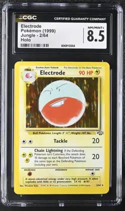 CGC 8.5 Electrode 1999 Jungle 2/64 Holo Pokemon Card - Image 1
