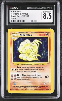 CGC 8.5 Ninetales 1999 Base Set 12/102 Holo Pokemon Card - Image 1