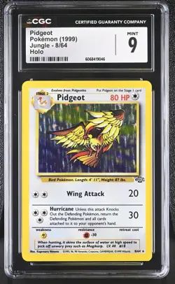 CGC 9 MINT Pidgeot 1999 Jungle 8/64 Holo Pokemon Card - Image 1