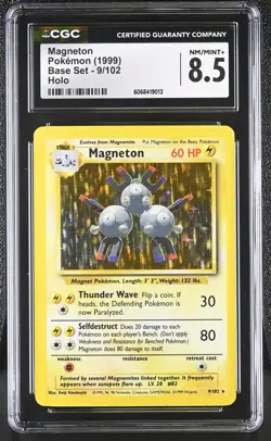 CGC 8.5 Magneton 1999 Base Set 9/102 Holo Pokemon Card - Image 1