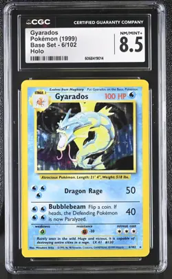 CGC 8.5 Gyarados 1999 Base Set 6/102 Holo Pokemon Card - Image 1