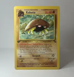 First Edition Kabuto Fossil 50/62 Common 1999 Pokemon Card LP - Image 1