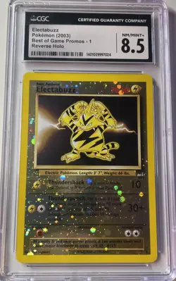 PSA 8 NM-MINT Electabuzz # 1 WINNER REVERSE HOLO Best of Game PROMO Pokemon Card - Image 1