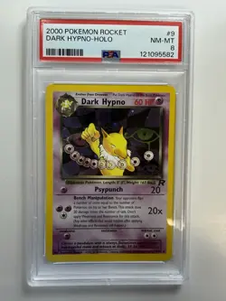 2000 Pokemon Dark Hypno 9/82 Team Rocket Holo PSA 8 Trading Card Game TCG - Image 1