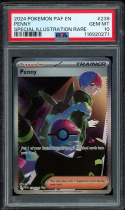 2024 PSA 10 Pokemon Paldean Fates Penny Special Illustration Rare 239/091 Card - Image 1