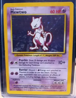 Vintage Pokemon Card: TCG Base Set Holo: Mewtwo 10/102 Good condition. - Image 1