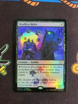 EXACT CARD PICTURED Headless Rider VOW P 0118 MTG Crimson Vow Promo Eng Foil - Image 1