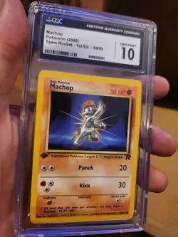 CGC 10 GEM MINT Machop 59/82 1st Edition Team Rocket Pokemon Card - Image 5