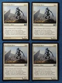 MTG 4x Steelform Sliver x4 NM Core Set 2014 M14 Magic Playset - Image 1